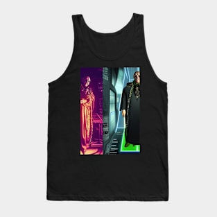 Cyberpunk Aleister Crowley The Great Beast of Thelema painted in a Surrealist and Impressionist style Tank Top